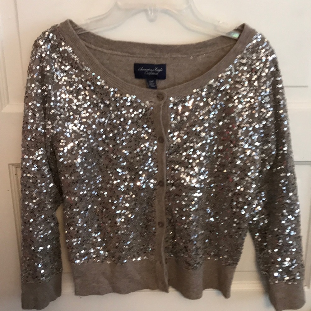 Sequined American Eagle Cardigan xs